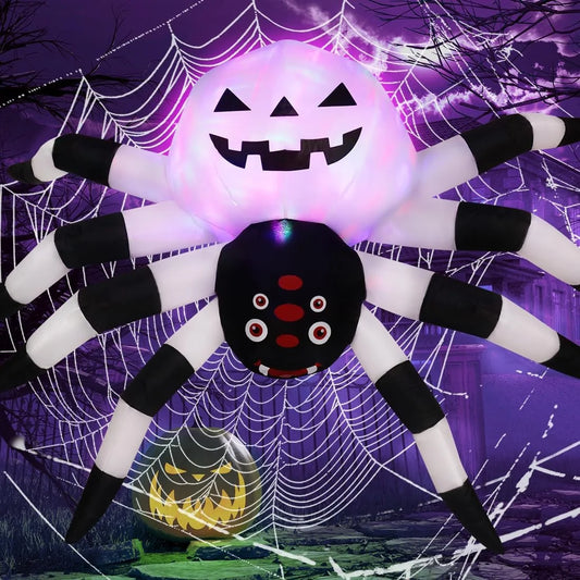 Halloween Inflatable 5 FT Halloween Spider Inflatable, Scary Inflatable Halloween Spider Blow up Spider Decoration with LED Lights, Halloween Decorations Inflatables Clearance for Holiday/Lawn