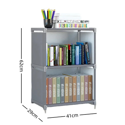 Simple Bookshelf Storage Locker Foldable Multi-Layer Wardrobe Bedroom Storage Holders Bookcase Book Organizer Debris Rack Shelf