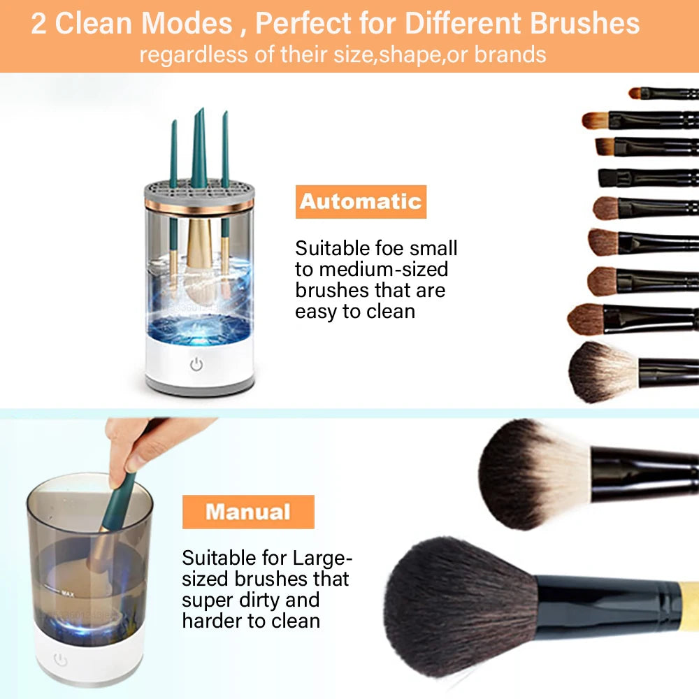 Makeup Brush Cleaner USB Portable Cosmetic Makeup Brush Washing Machine Rotary Cleaning