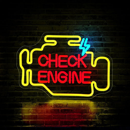 Check Engine Neon Decor USB Powered