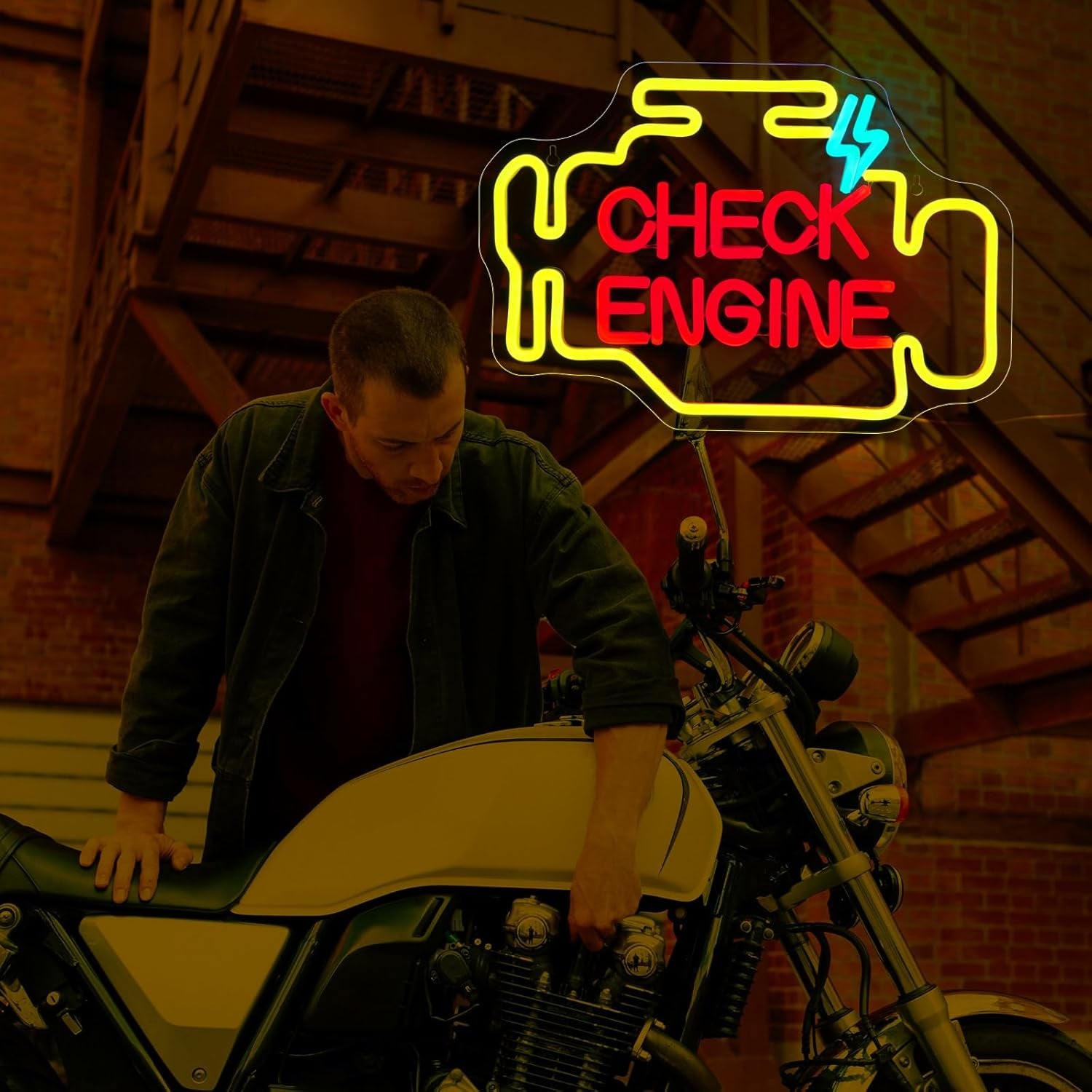 Check Engine Neon Decor USB Powered