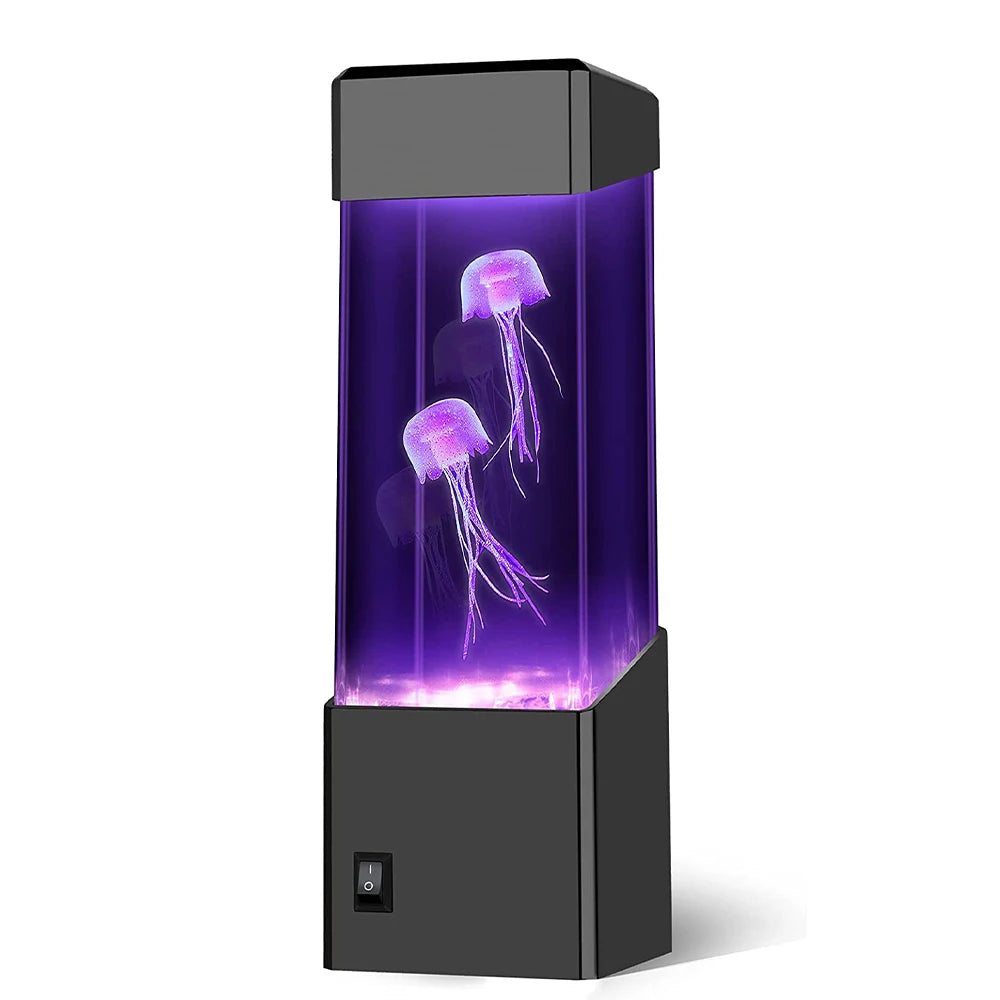 Led Jellyfish Tank Night Light Color Changing Table Lamp Aquarium Gift Home Room Decor