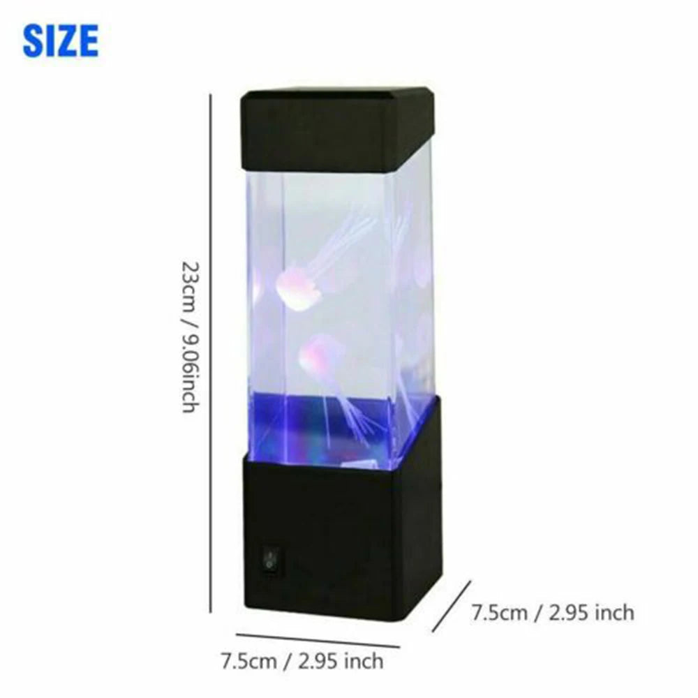 Led Jellyfish Tank Night Light Color Changing Table Lamp Aquarium Gift Home Room Decor