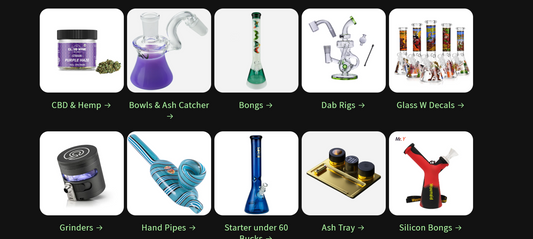 CBD Glass Bongs pipes & Grinders Smoke Shop