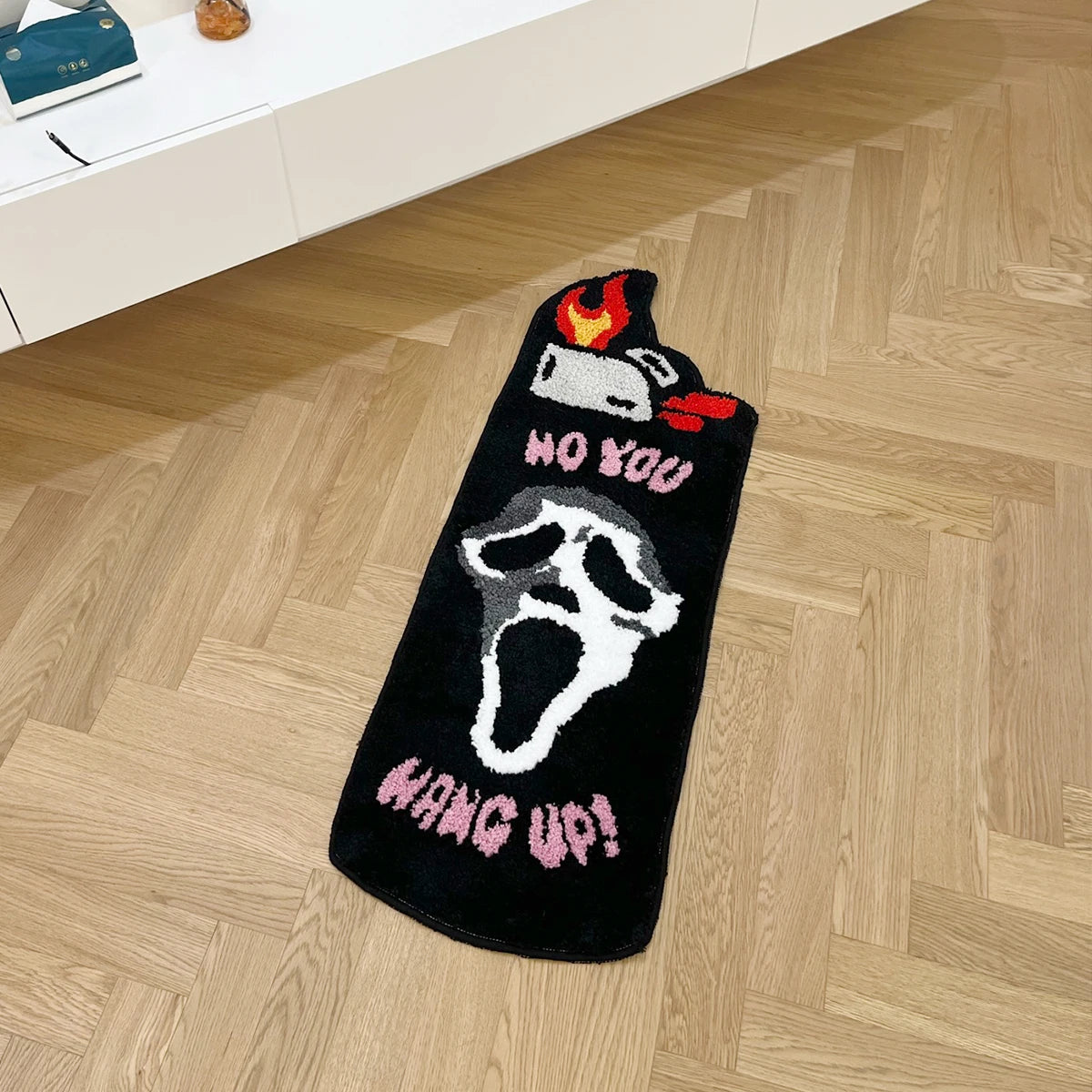 Black Ghost Lighter Tufted Rug High Quality Door Mat Soft Thick Tufted Bedroom Bedside Carpet Home Decoration Rug Cartoon Rug