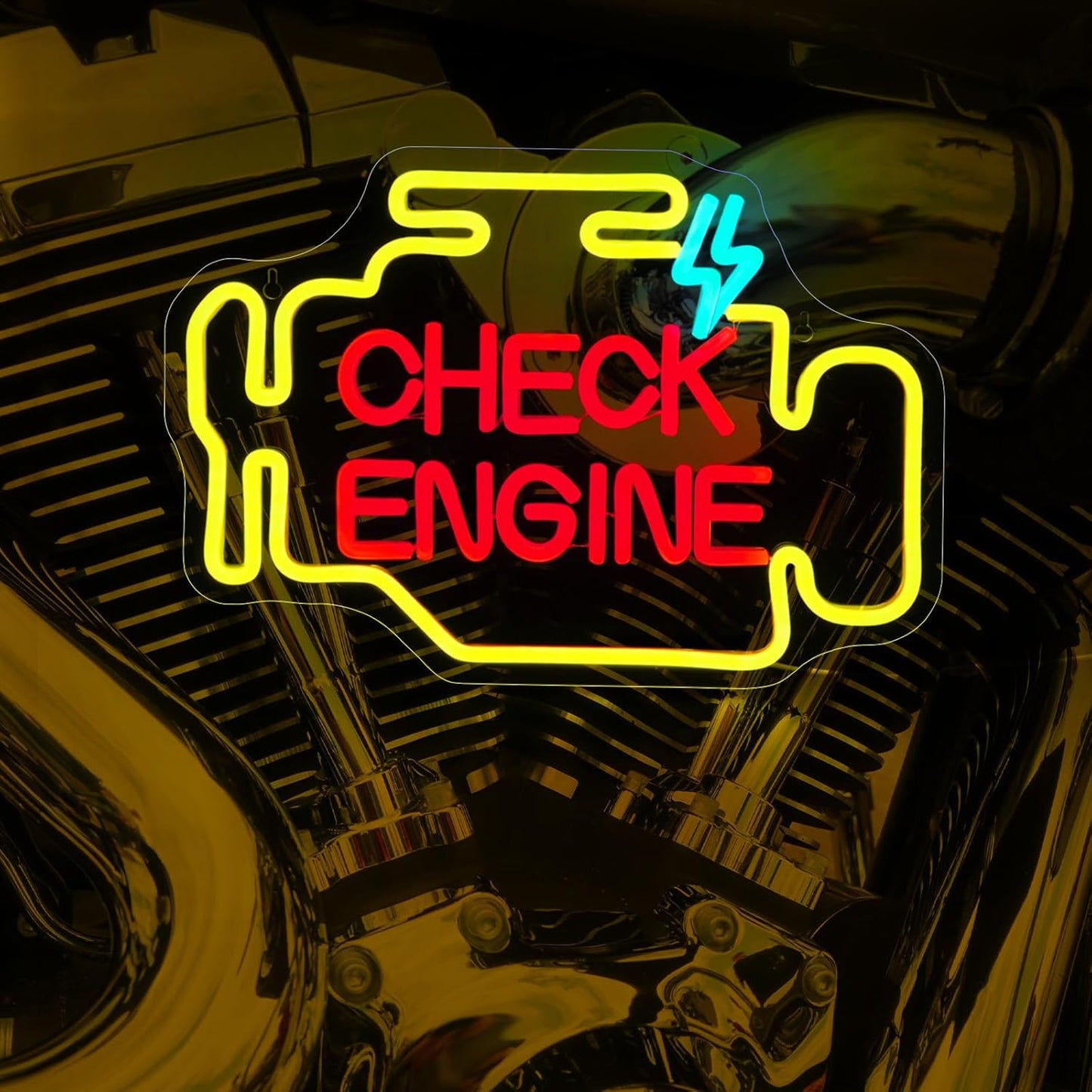 Check Engine Neon Decor USB Powered