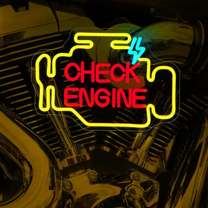 Check Engine Neon Decor USB Powered