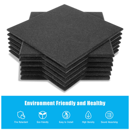 12PCS Acoustic Foam Wall Panels Studio Sound Noise Proofing Tiles KTV Studio 12"