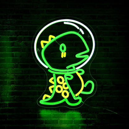 Dinosaur Astronaut Neon Room Decor USB Powered