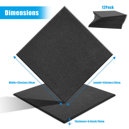 12PCS Acoustic Foam Wall Panels Studio Sound Noise Proofing Tiles KTV Studio 12"